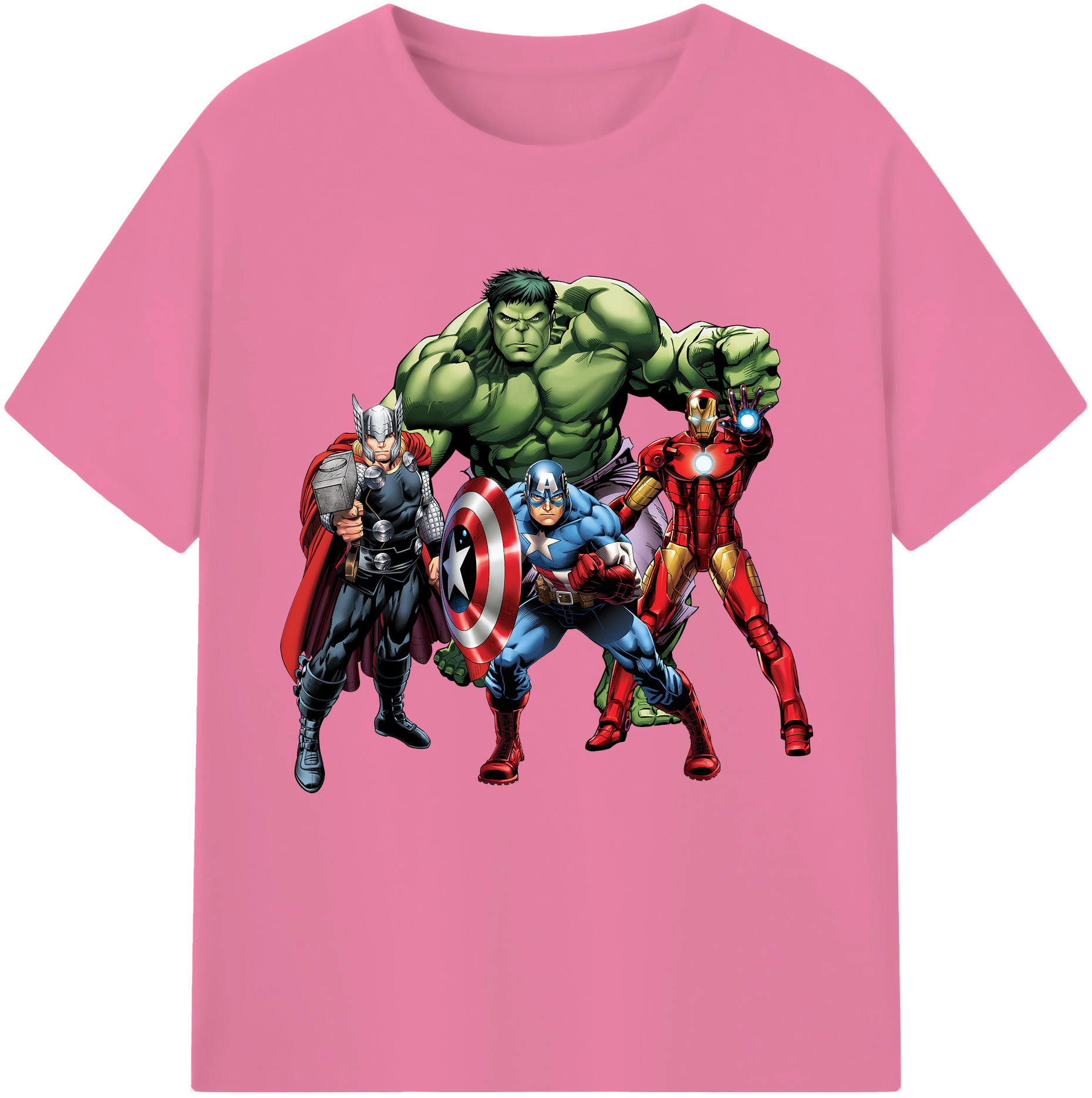 （画像用） アベンジャーズ The Avengers 綿100％半袖Tシャツ（フロントプリント）